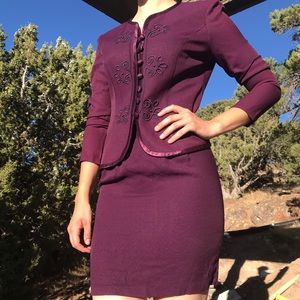Adorable Vintage Plum Women’s Skirt Set